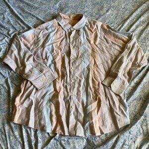 Tommy Bahama Men’s Salmon Blue Linen Long Sleeve Button Down